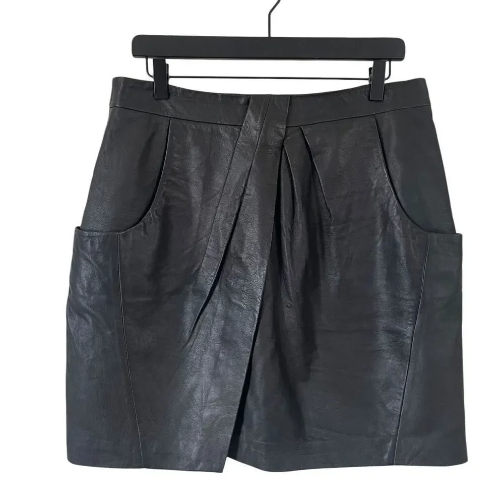Halogen Genuine Leather Skirt Black Size 12P